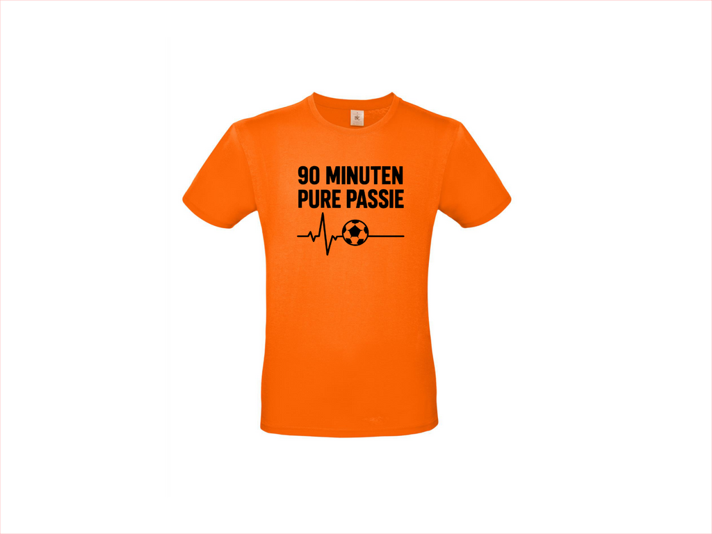 T-shirt met korte mouwen 90 Minuten Pure Passie – Voor de Echte Voetbalfan!