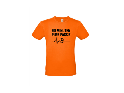 T-shirt met korte mouwen 90 Minuten Pure Passie – Voor de Echte Voetbalfan!