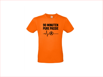T-shirt met korte mouwen 90 Minuten Pure Passie – Voor de Echte Voetbalfan!