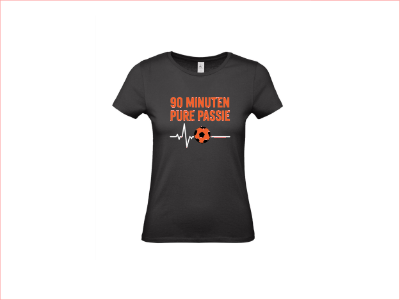 T-shirt met korte mouwen 90 Minuten Pure Passie – Voor de Echte Voetbalfan!