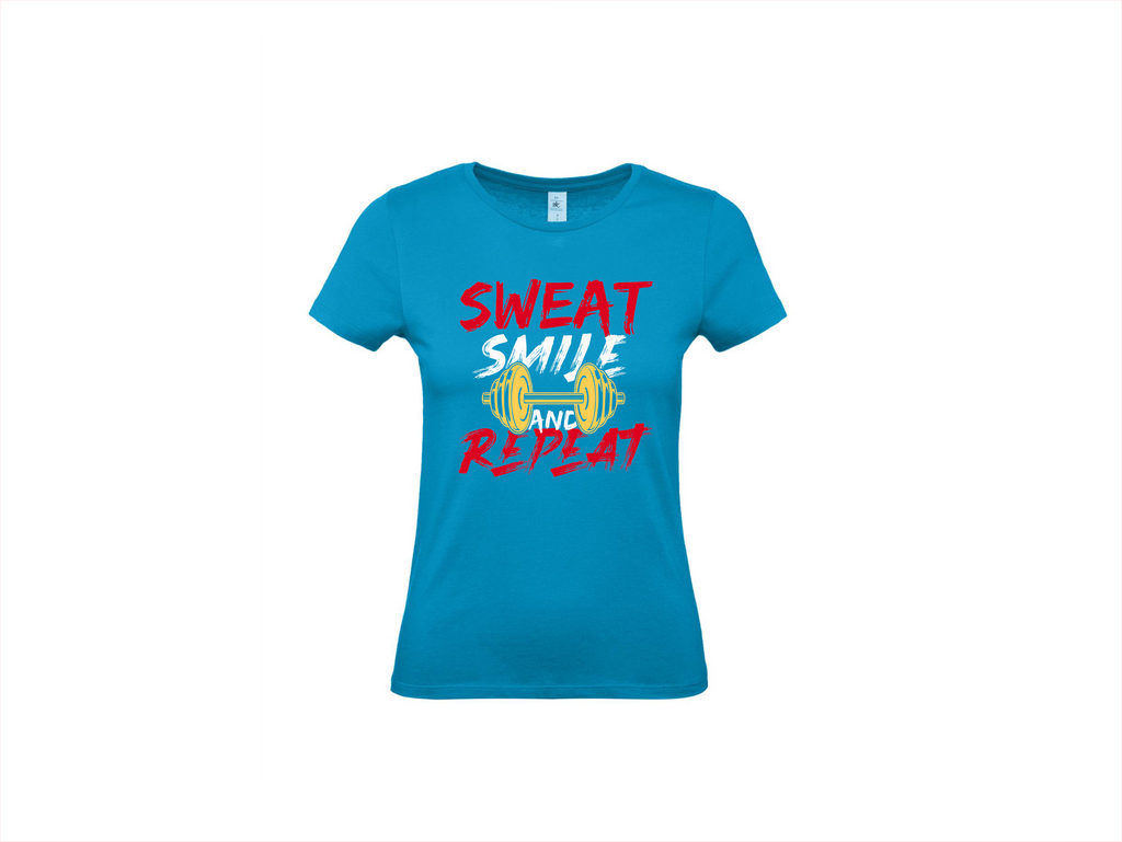 T-shirt 💪 Sweat, Smile and Repeat – Voor de echte doorzetter!