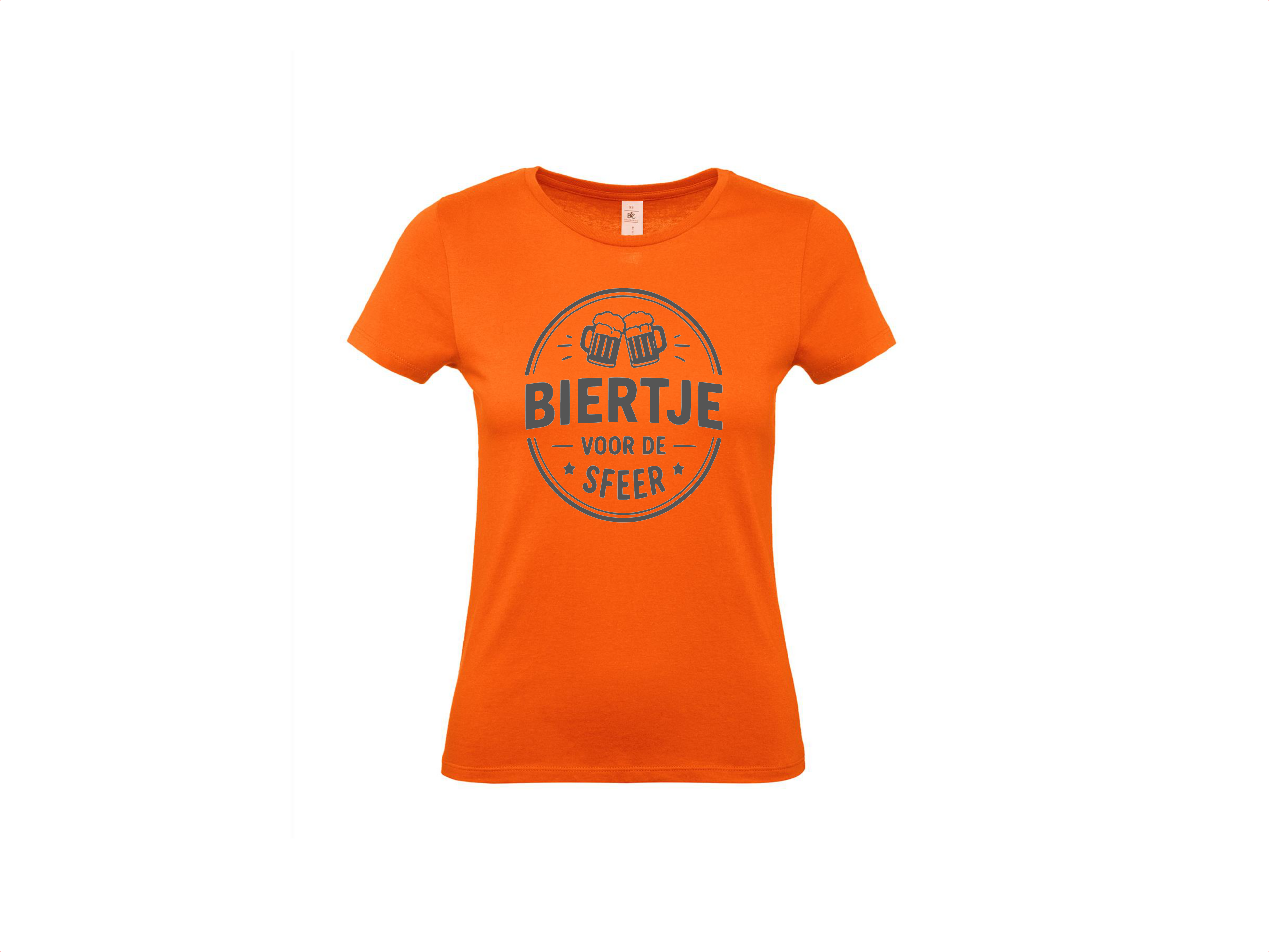 T-shirt met korte mouwen:🍻 Biertje Voor De Sfeer – Oranje Gezelligheid Shirt