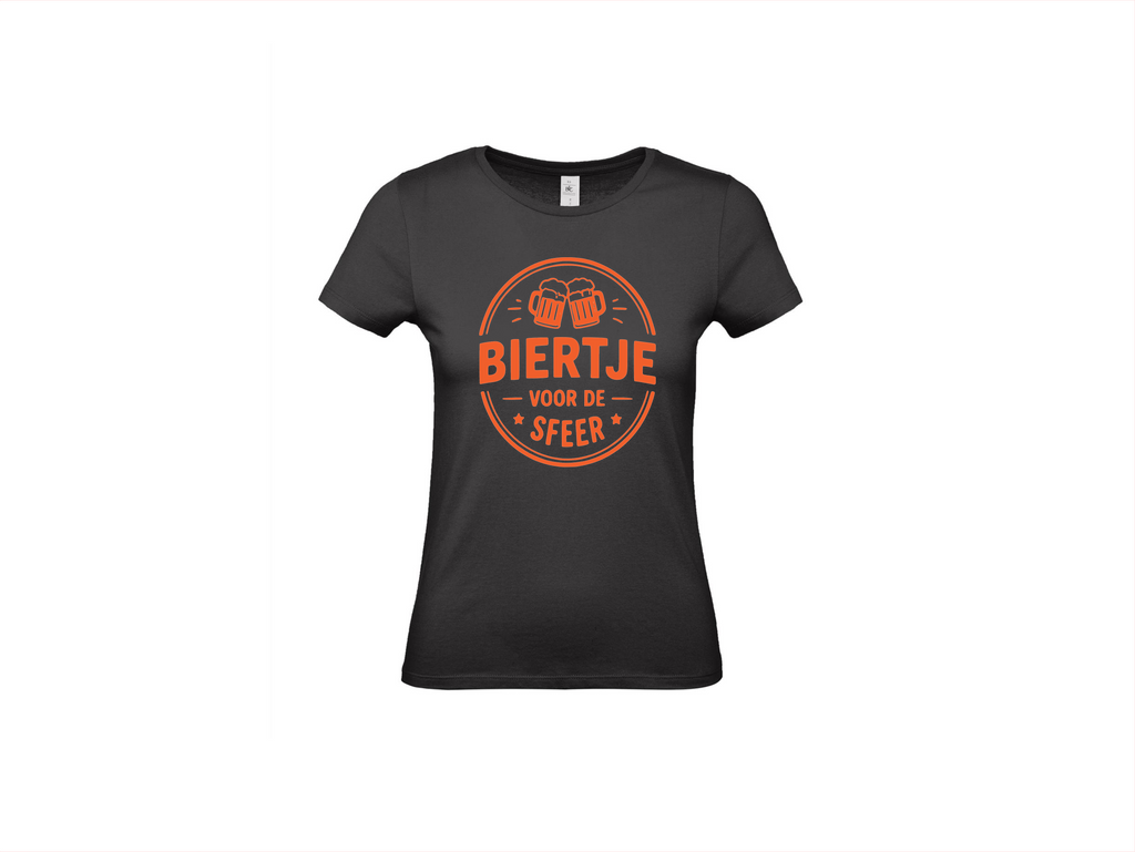 T-shirt met korte mouwen:🍻 Biertje Voor De Sfeer – Oranje Gezelligheid Shirt