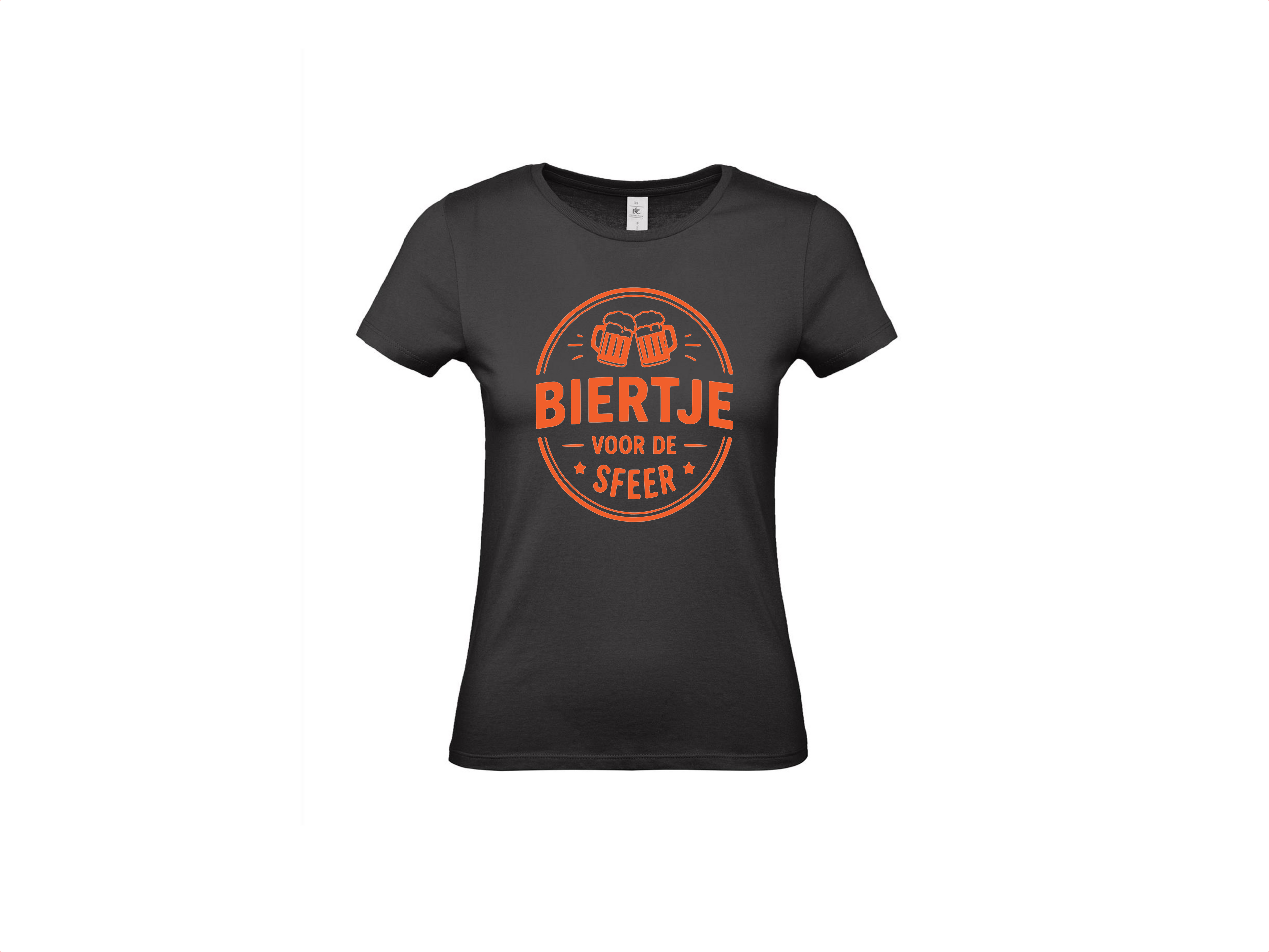 T-shirt met korte mouwen:🍻 Biertje Voor De Sfeer – Oranje Gezelligheid Shirt