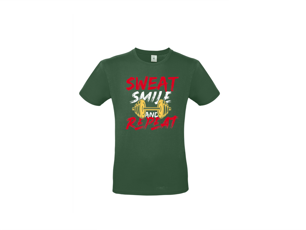 T-shirt 💪 Sweat, Smile and Repeat – Voor de echte doorzetter!