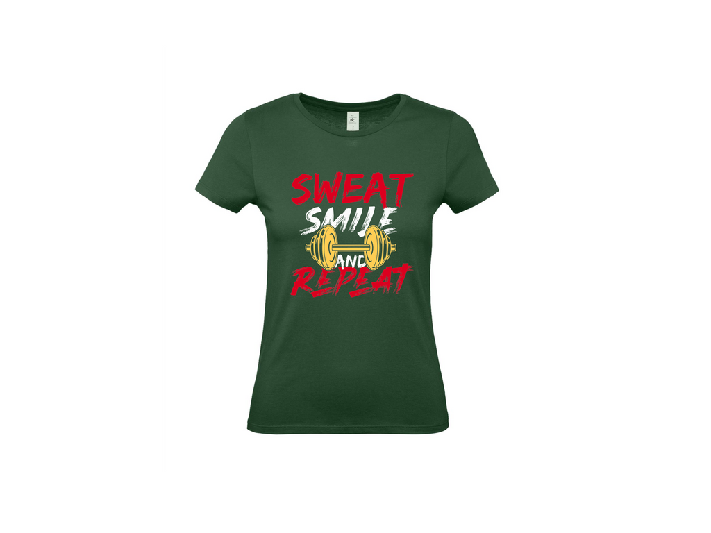 T-shirt 💪 Sweat, Smile and Repeat – Voor de echte doorzetter!