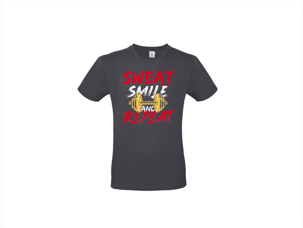 T-shirt 💪 Sweat, Smile and Repeat – Voor de echte doorzetter!