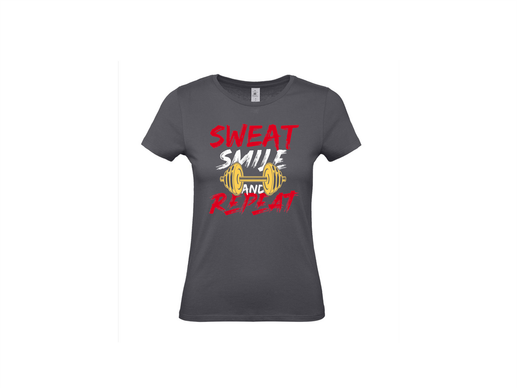 T-shirt 💪 Sweat, Smile and Repeat – Voor de echte doorzetter!