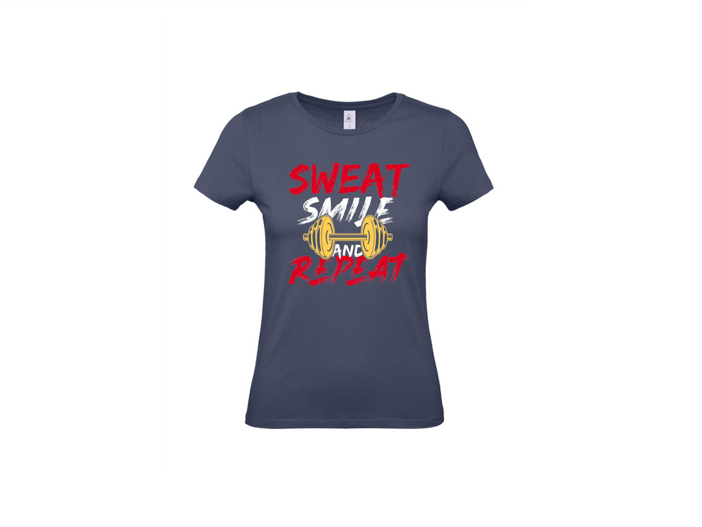 T-shirt 💪 Sweat, Smile and Repeat – Voor de echte doorzetter!