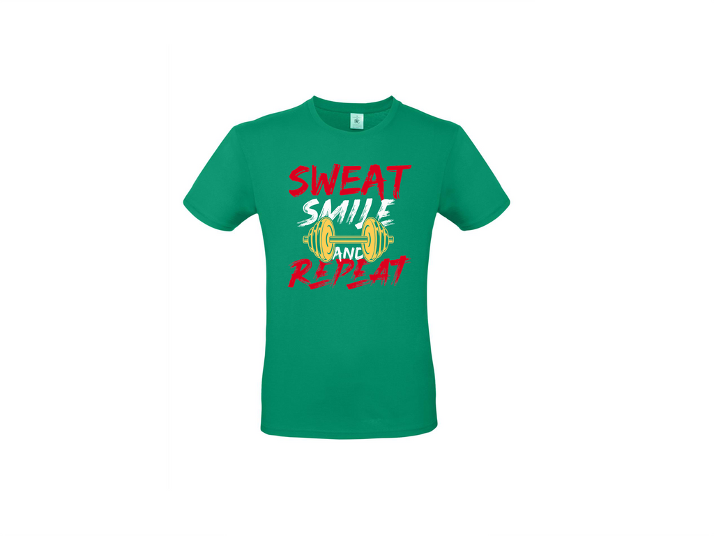 T-shirt 💪 Sweat, Smile and Repeat – Voor de echte doorzetter!