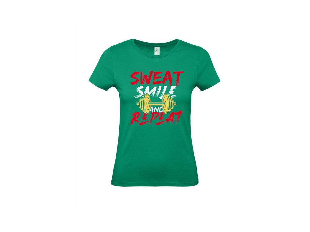 T-shirt 💪 Sweat, Smile and Repeat – Voor de echte doorzetter!