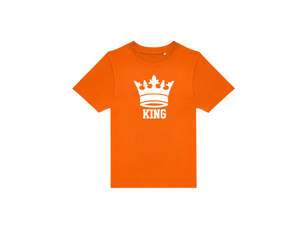 T-shirt kinderen:👑 Klein of groot… iedereen is royal op Koningsdag!