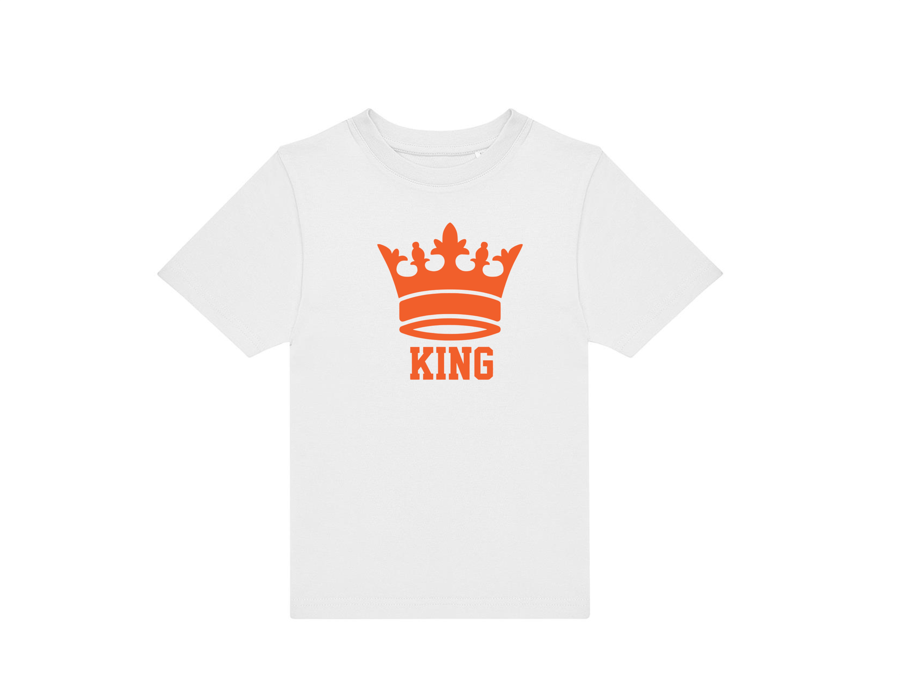 T-shirt kinderen:👑 Klein of groot… iedereen is royal op Koningsdag!