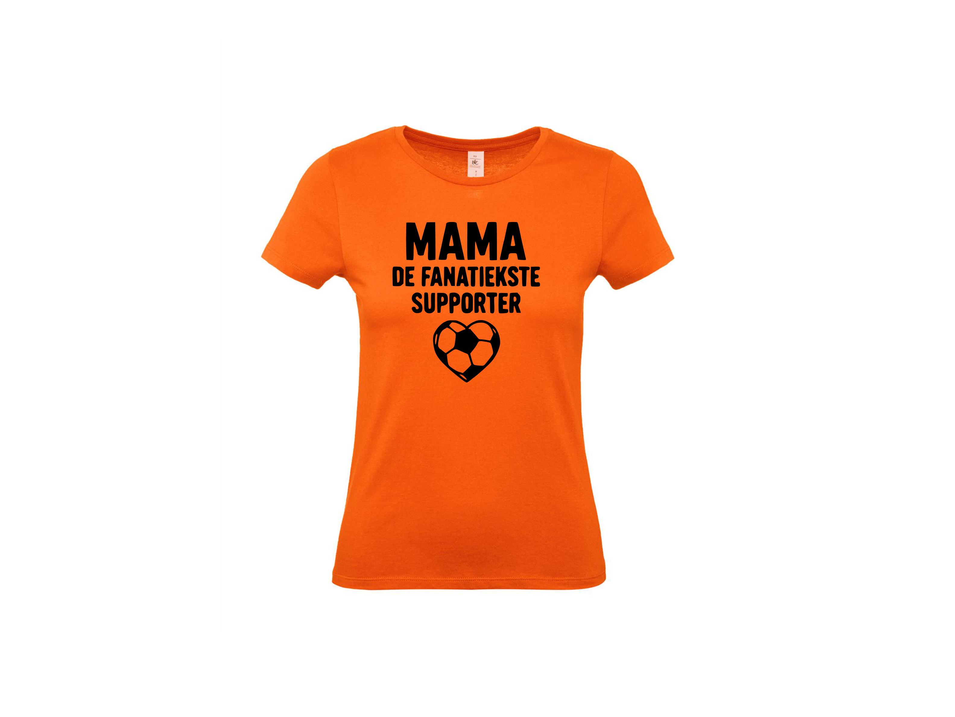 T-shirt met korte mouwen Mama – De Fanatiekste Supporter! 🧡⚽