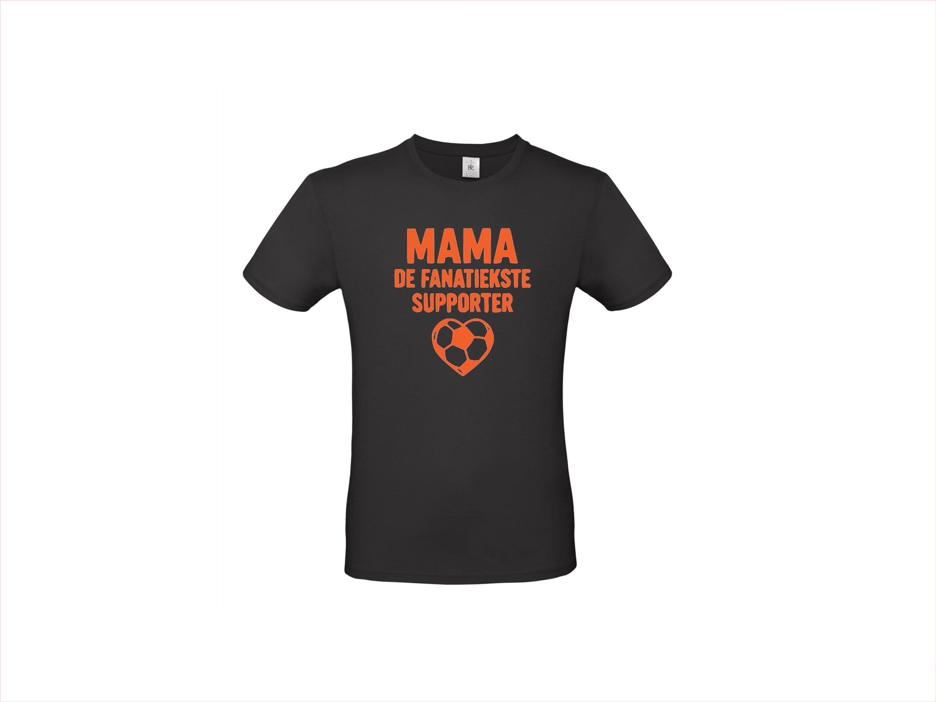 T-shirt met korte mouwen Mama – De Fanatiekste Supporter! 🧡⚽