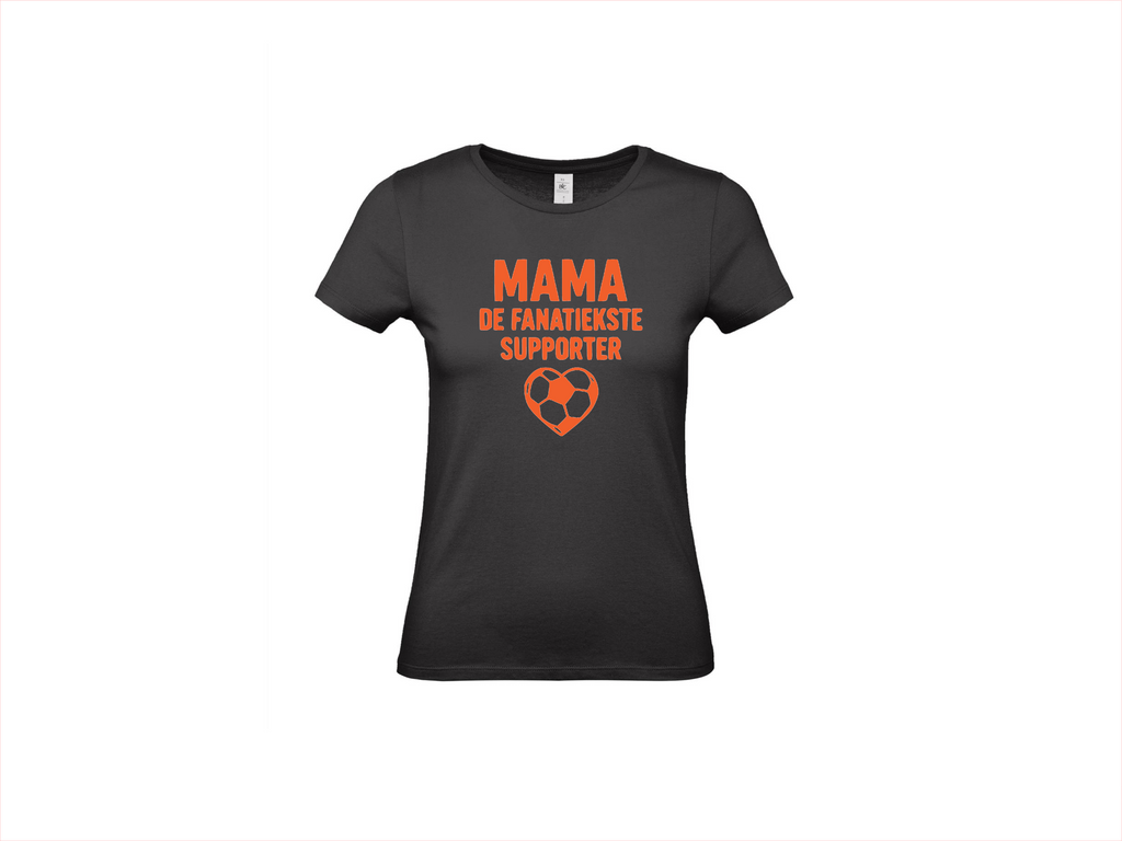 T-shirt met korte mouwen Mama – De Fanatiekste Supporter! 🧡⚽