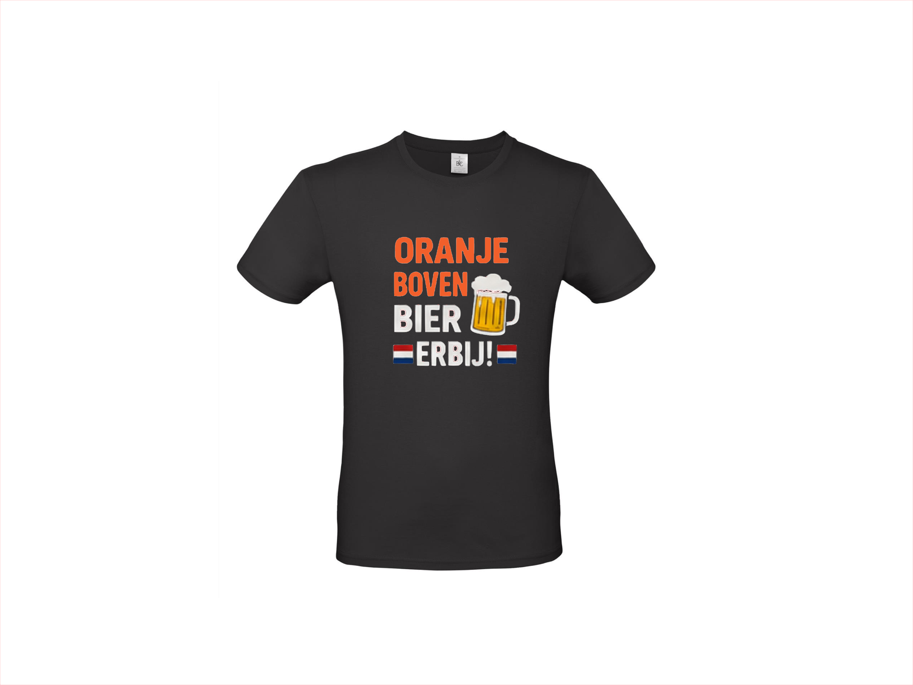 T-shirt met korte mouwen:🍺🧡 Oranje boven, bier erbij!