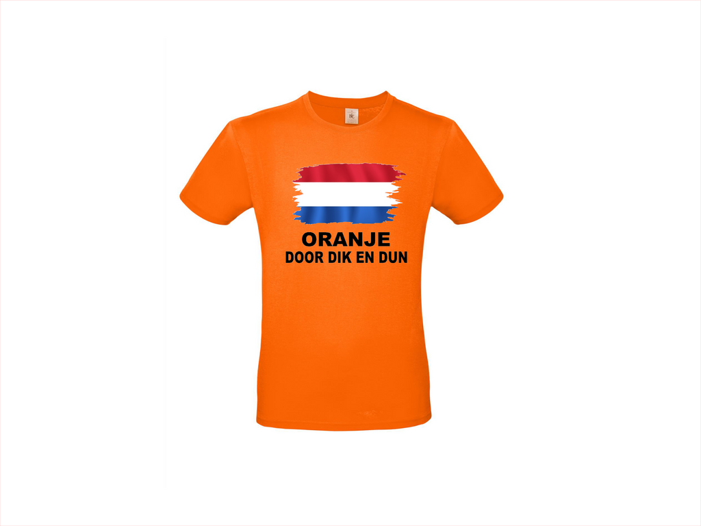 T-shirt met korte mouwen: Oranje door dik en dun