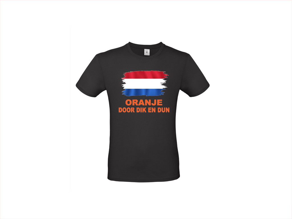 T-shirt met korte mouwen: Oranje door dik en dun