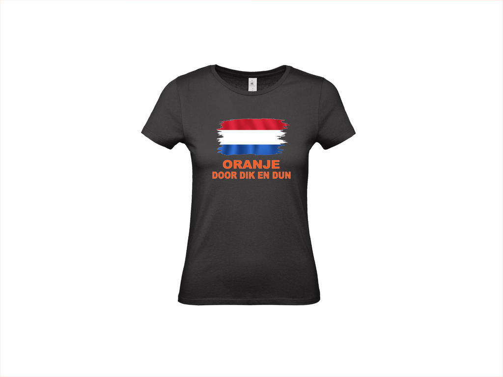 T-shirt met korte mouwen: Oranje door dik en dun