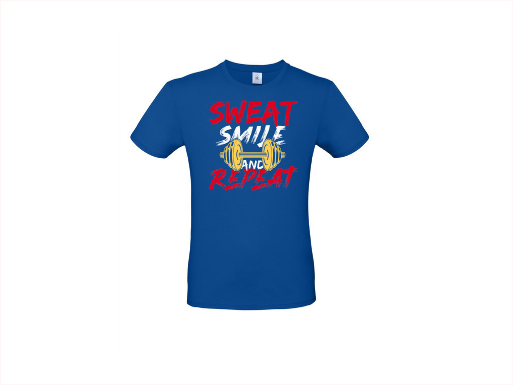 T-shirt 💪 Sweat, Smile and Repeat – Voor de echte doorzetter!