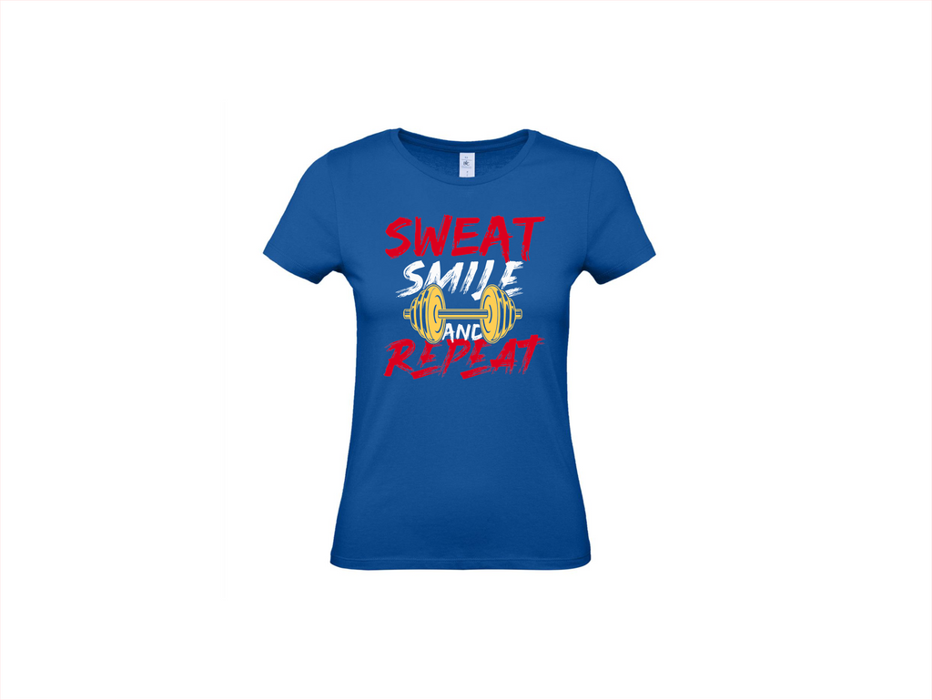 T-shirt 💪 Sweat, Smile and Repeat – Voor de echte doorzetter!