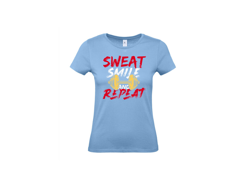 T-shirt 💪 Sweat, Smile and Repeat – Voor de echte doorzetter!
