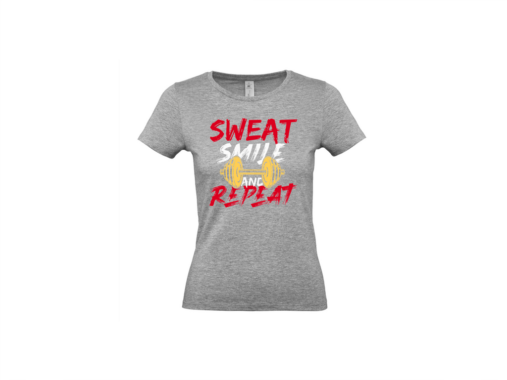 T-shirt 💪 Sweat, Smile and Repeat – Voor de echte doorzetter!