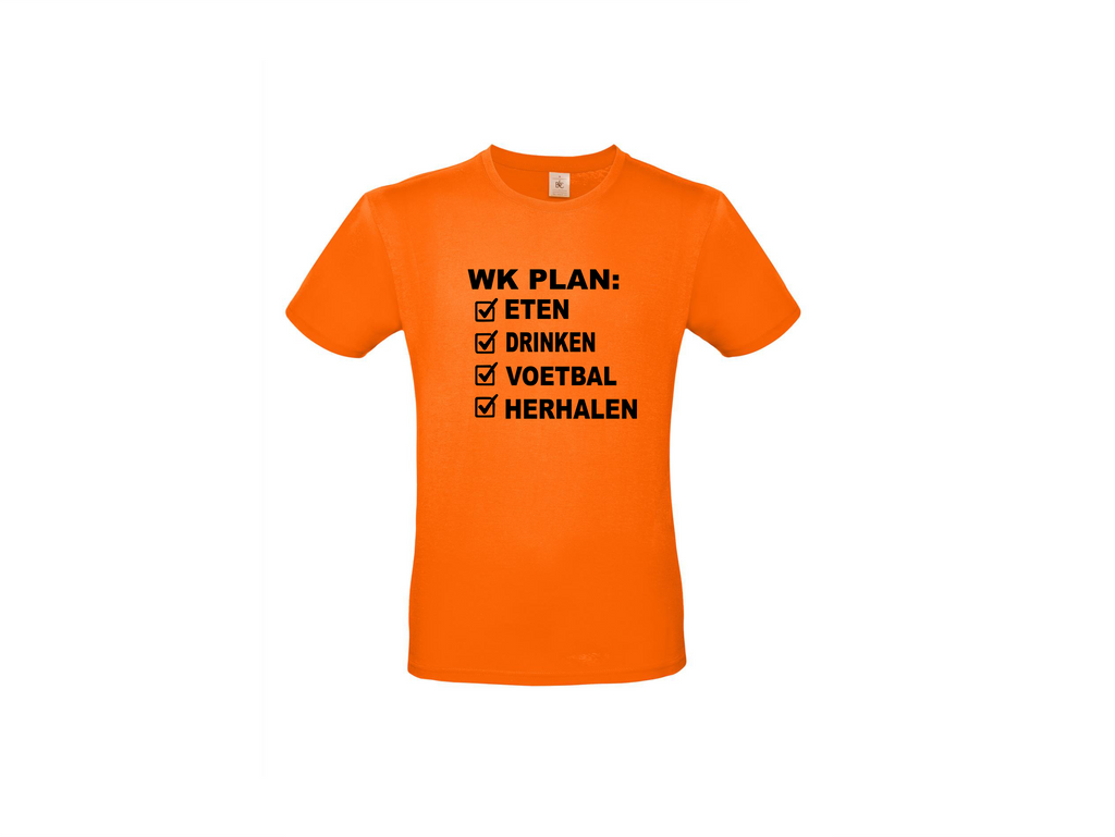 T-shirt met korte mouwen: ⚽ WK Plan: Eten, Drinken, Voetbal, Herhalen