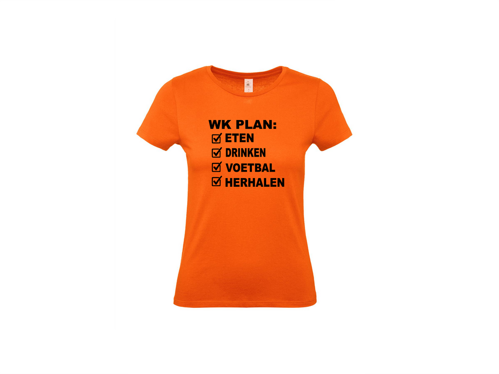 T-shirt met korte mouwen: ⚽ WK Plan: Eten, Drinken, Voetbal, Herhalen