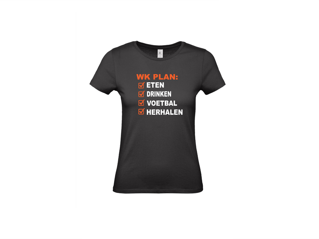 T-shirt met korte mouwen: ⚽ WK Plan: Eten, Drinken, Voetbal, Herhalen